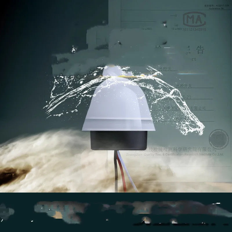 White automatic induction street lamp with 3-5 metre sensing range and 220V operation