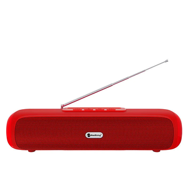 Desktop wireless long strip subwoofer in black, blue, red, or silver grey colour