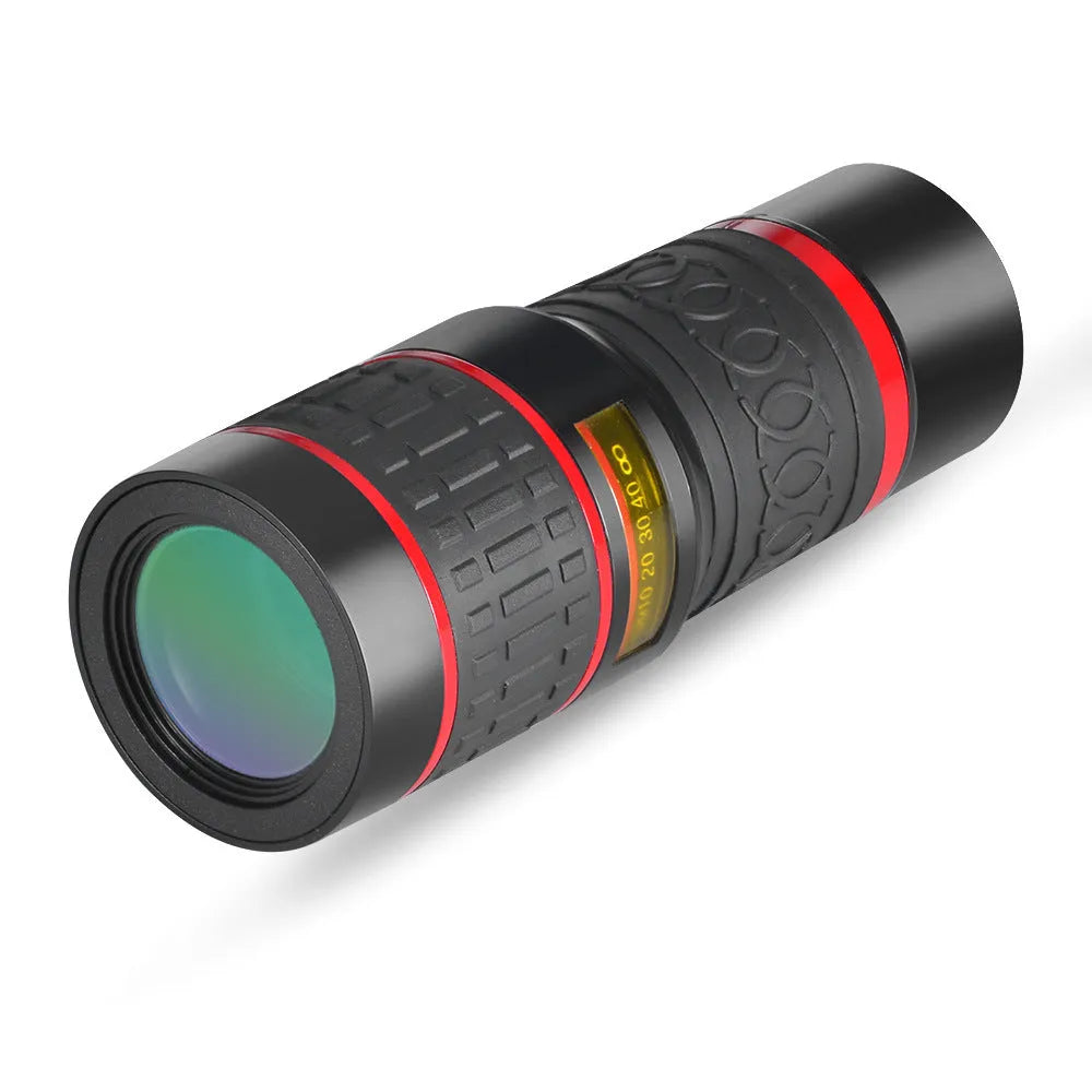 20x smartphone telescope lens with universal mounting clip and eye mask for distant viewing