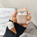 Cylinder ice cream pattern silicone case for Apple AirPods 2 wireless headphones