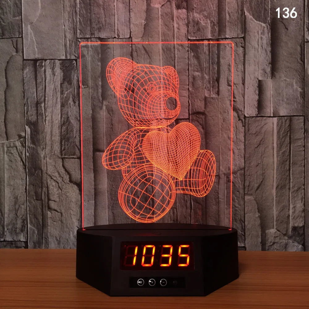 Blue dolphin 3D LED night light on a table with remote control