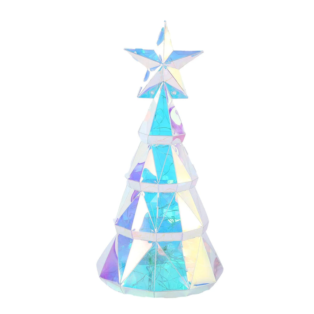 Colourful cartoon Christmas tree light decorative toy with PET plastic construction