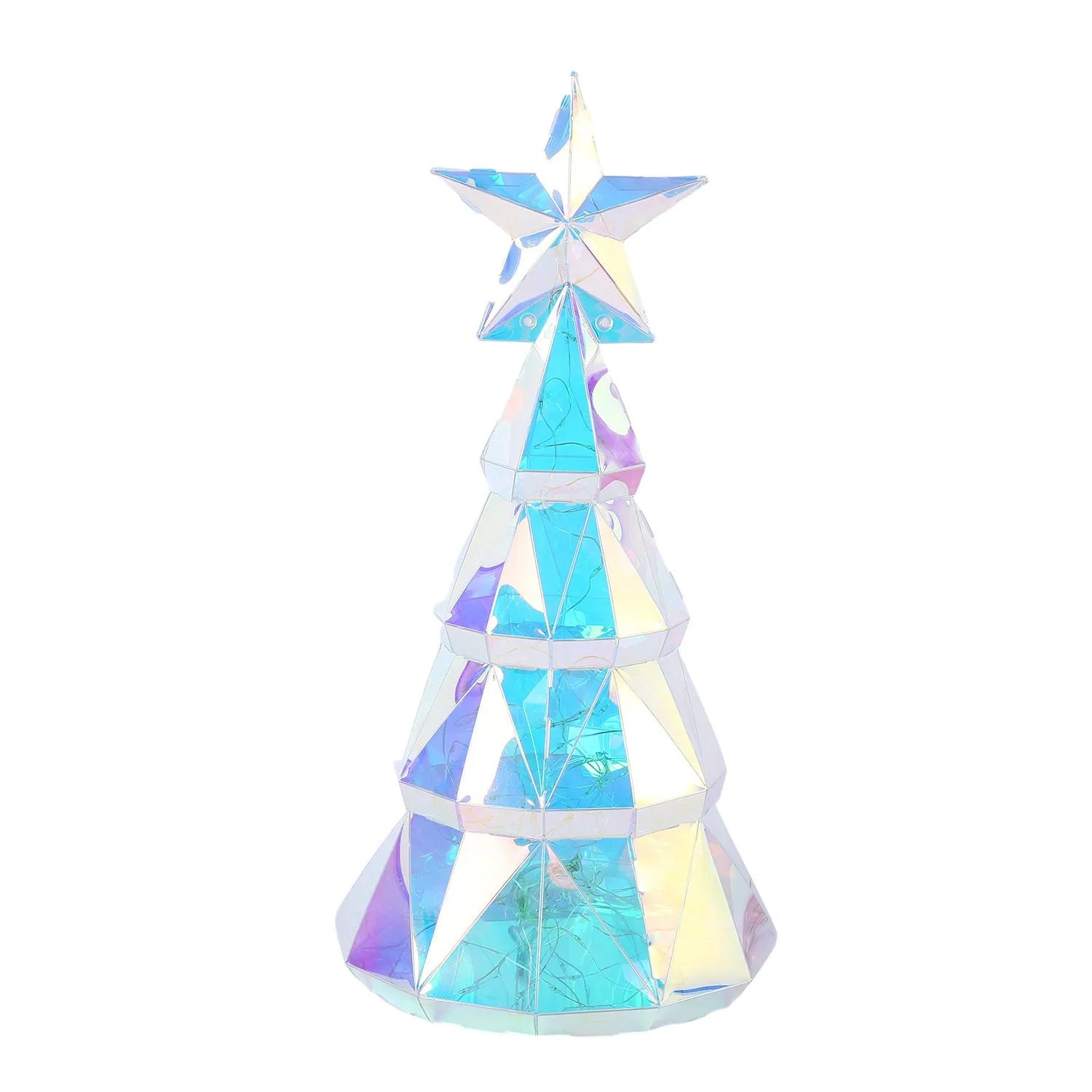 Colourful cartoon Christmas tree light decorative toy with PET plastic construction