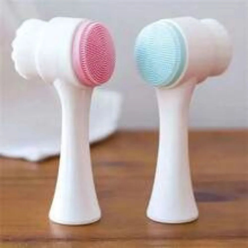 Blue nylon bristle pet paw brush with PP handle for dogs and cats.
