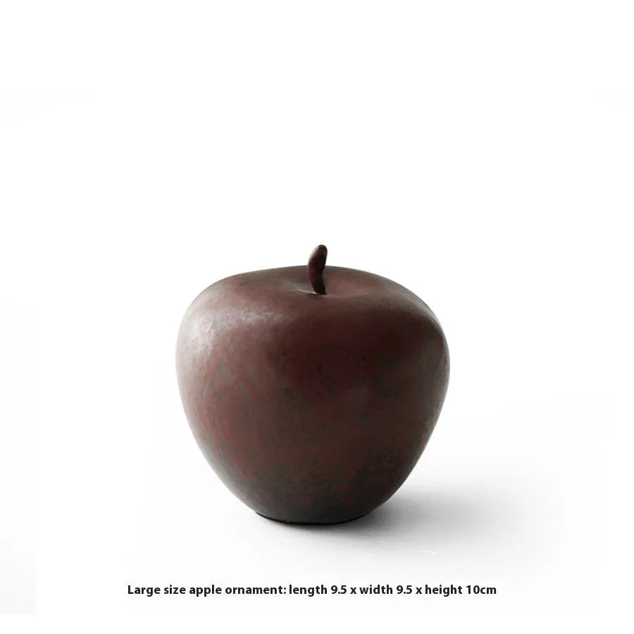 Ceramic apple desktop ornament with retro Chinese simulation design in large and small size options