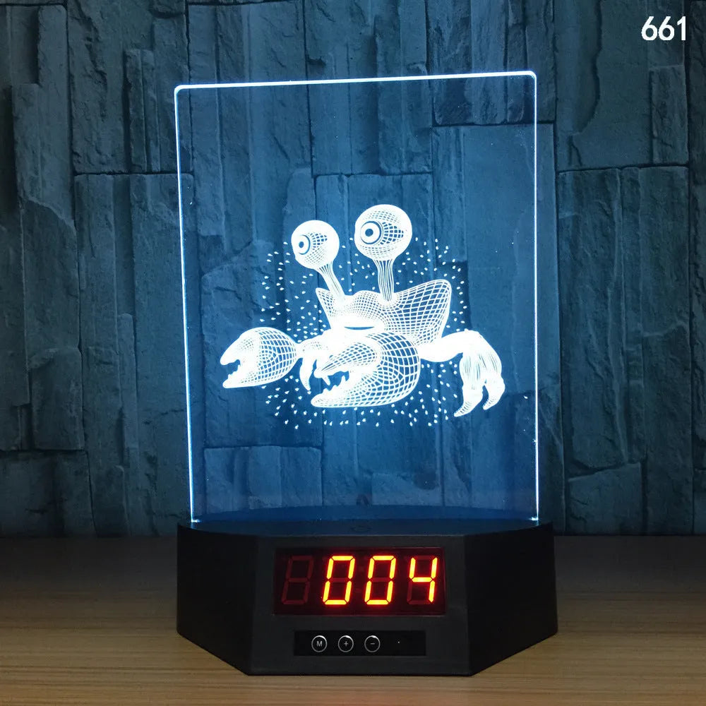 Blue dolphin 3D LED night light on a table with remote control