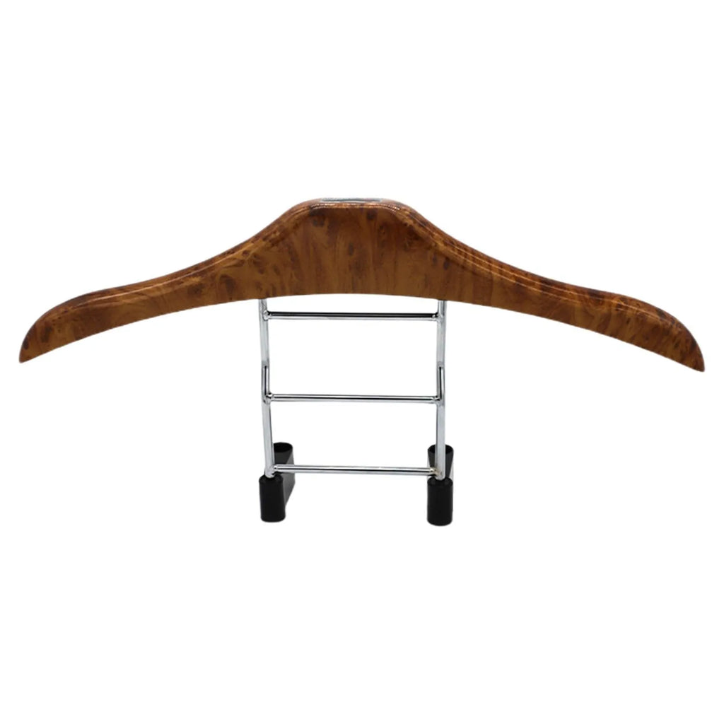 Wood yellow stainless steel car mounted clothes hanger measuring 46.5 by 23 cm for hanging suits and jackets