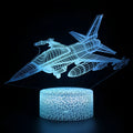 Cartoon aeroplane-shaped LED night light with touch control and acrylic shade.