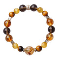 Natural yellow tower crystal tiger-eye bracelet with geometric design