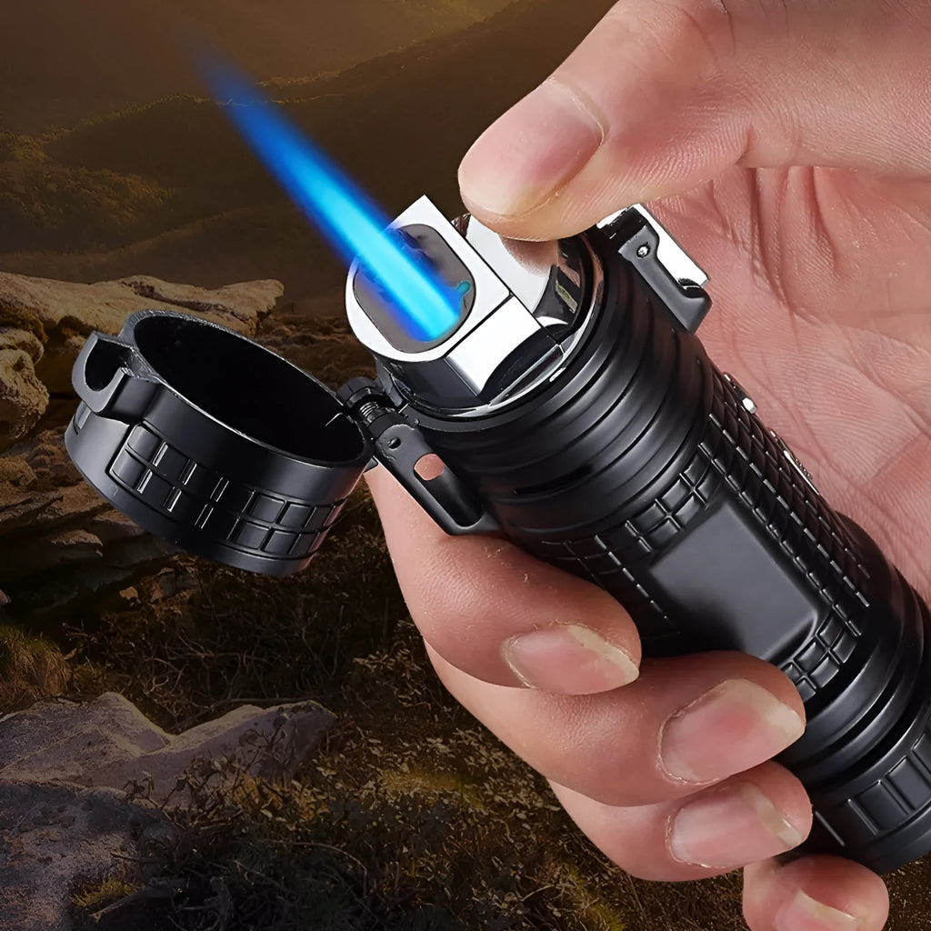 TH727 multi-function metal flashlight lighter in five colour options