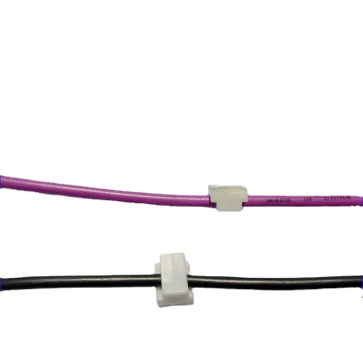 Black PA66 nylon wire management clip for automotive and electronic cable organisation