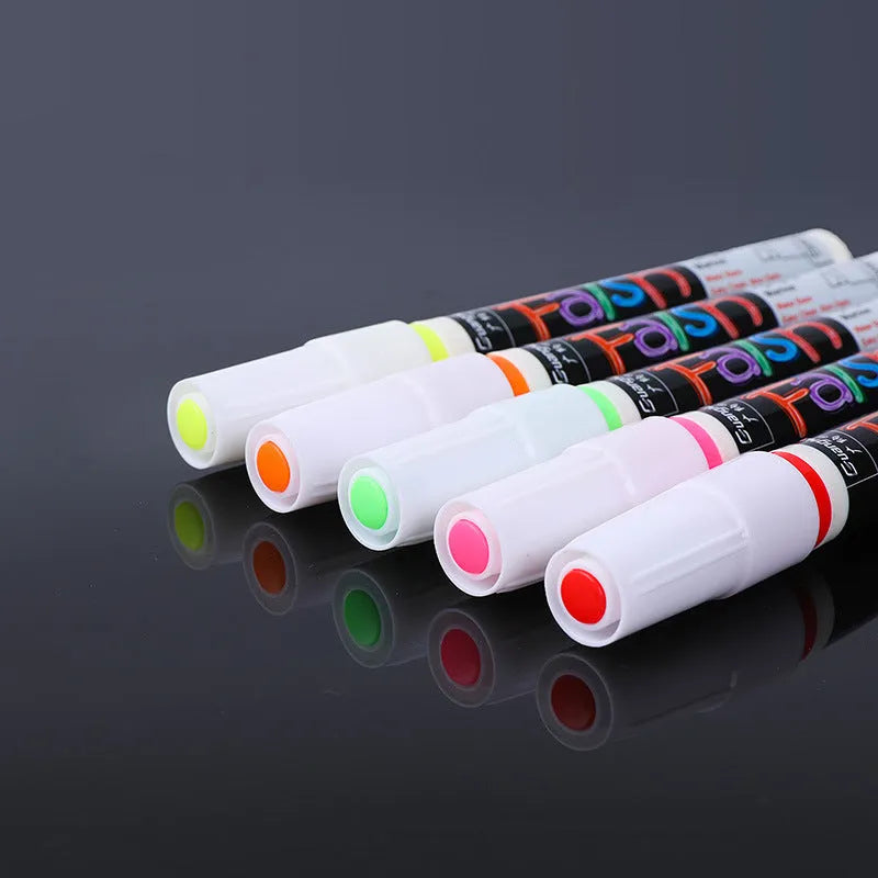 Electronic fluorescent board highlighter with 6mm tip and oblique pen shape in plastic shell