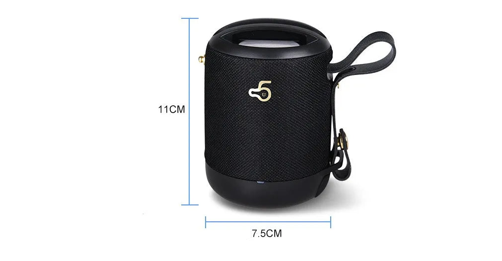 Mini waterproof portable Bluetooth speaker with subwoofer card in five colour options