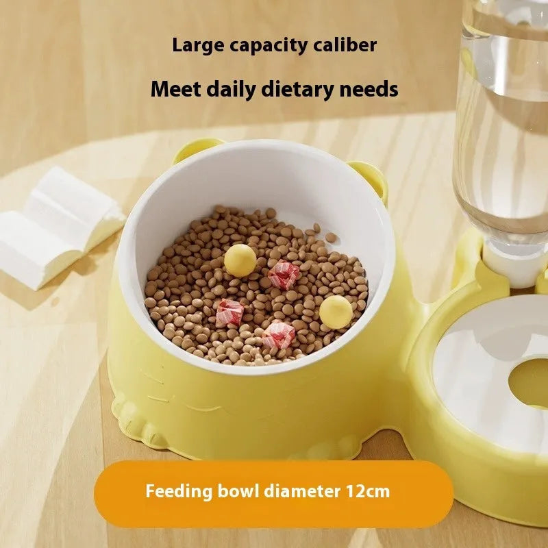 Double bowl automatic drinking pet basin for cats in haze blue colour