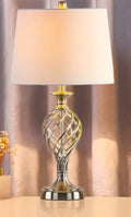 Touch control bedside table lamp with USB charging socket and adjustable cold warm lighting