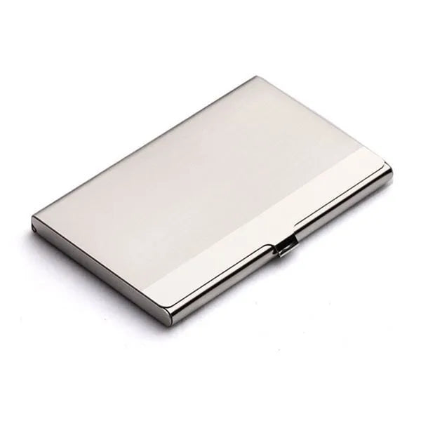 304 stainless steel business card case with geometry design measuring 92.5 × 58 × 6 mm