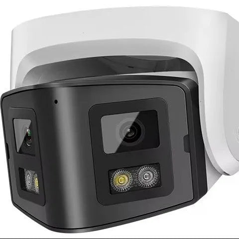 4MP dual-lens IP CCTV camera with safety belt mount and compact housing