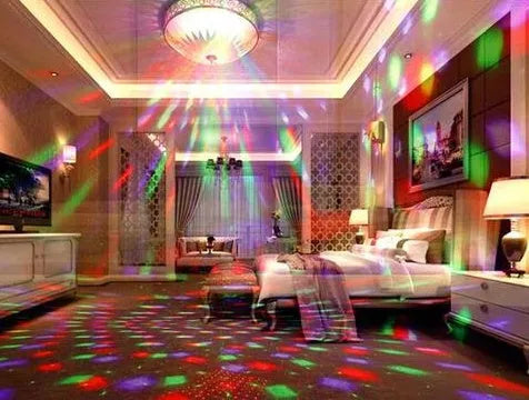 Black or white LED laser magic fan projection lamp for stage and party lighting