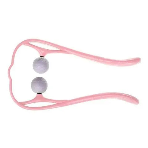 Blue plastic swan-shaped hand massager with adjustable stand and 3D floating point massage heads.