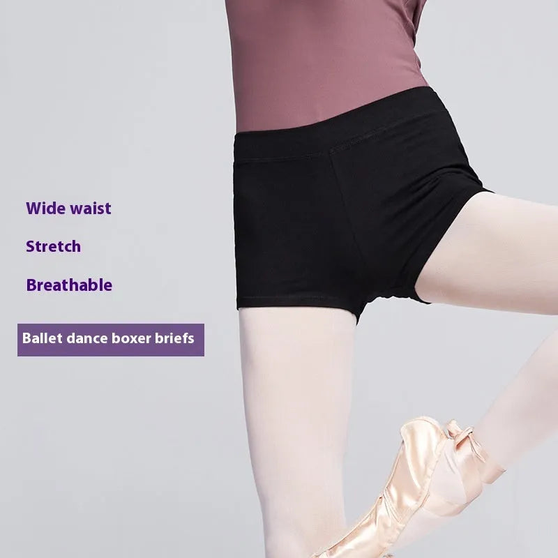 Women's black cotton ballet practice pants for dance exercise and fitness activities