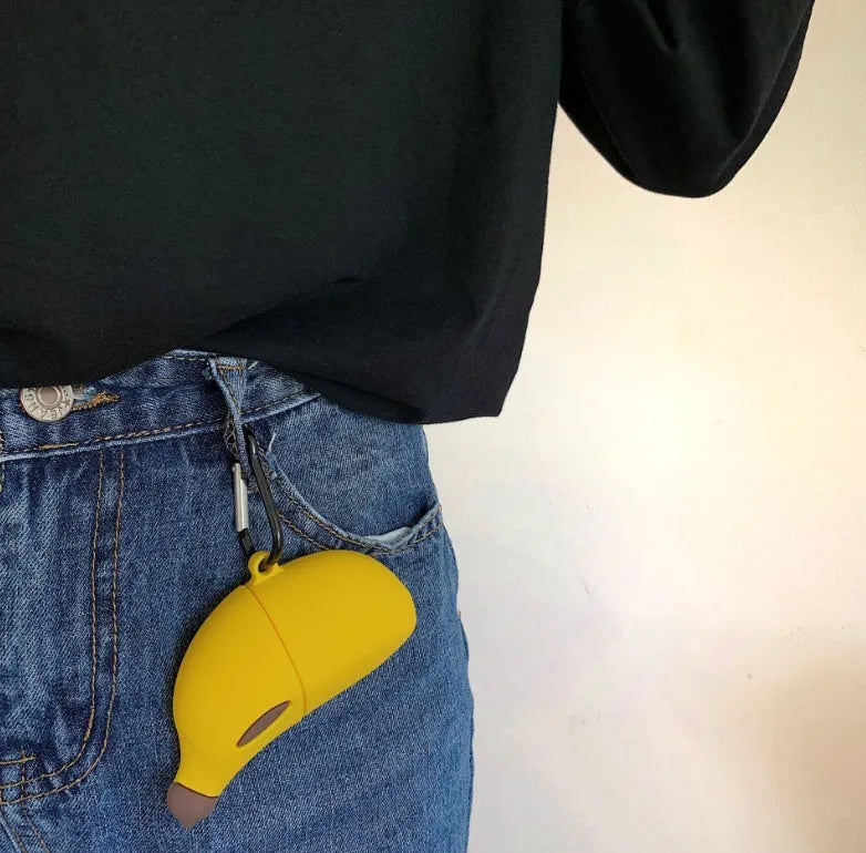 Yellow banana design silicone protective case for AirPods 3rd generation wireless headphones