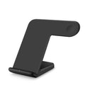 Black 15W wireless phone charger with silicone non-slip pad and Type-C cable