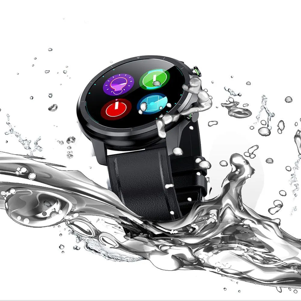 LEMFO LF26 smart fitness bracelet with touch screen, shown in black and silver colour options on a wrist.