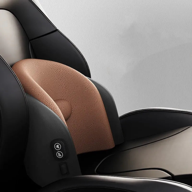 Car massage cushion with memory cotton construction for headrest and lumbar support on car seat