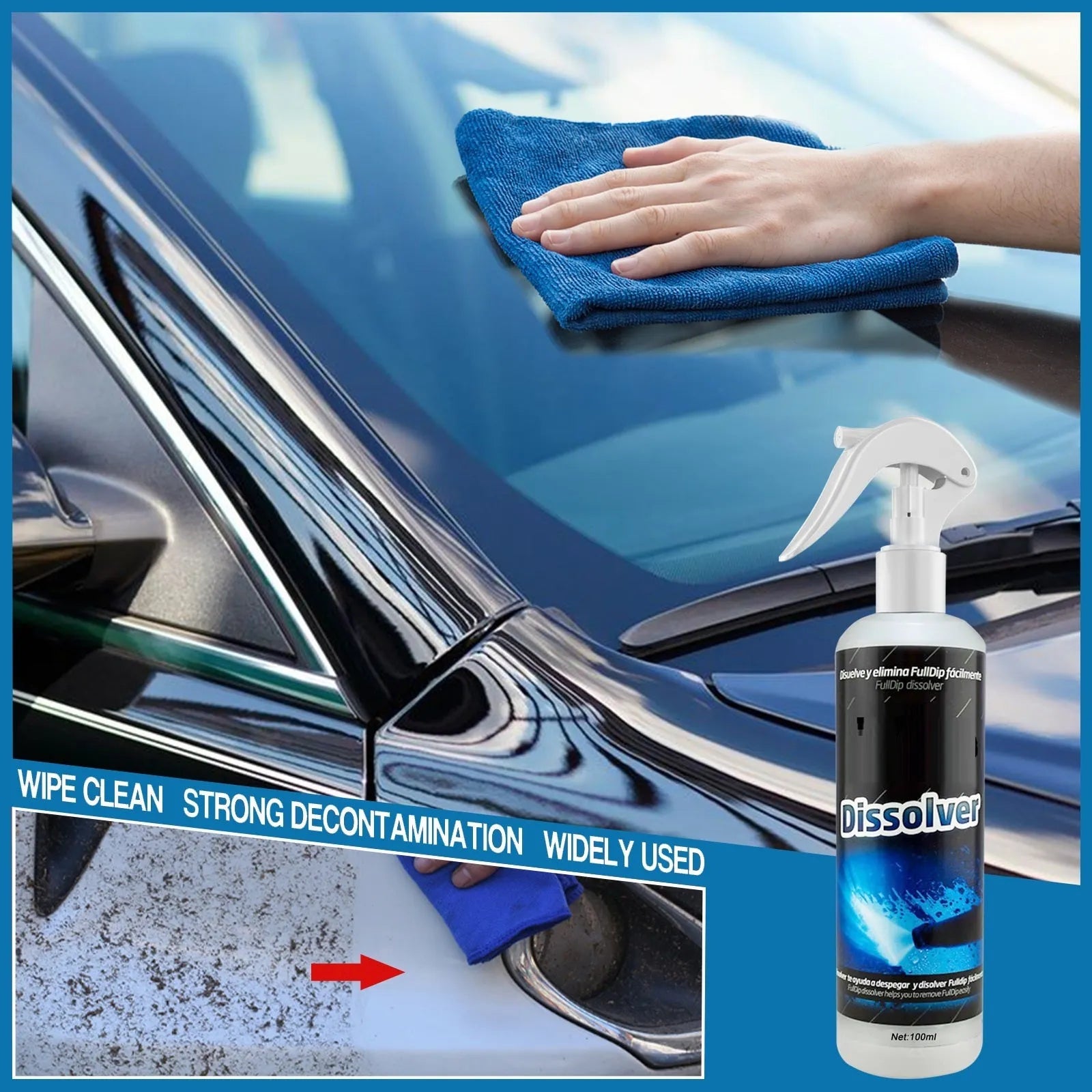 100ml car foam cleaning agent bottle for seat stain removal