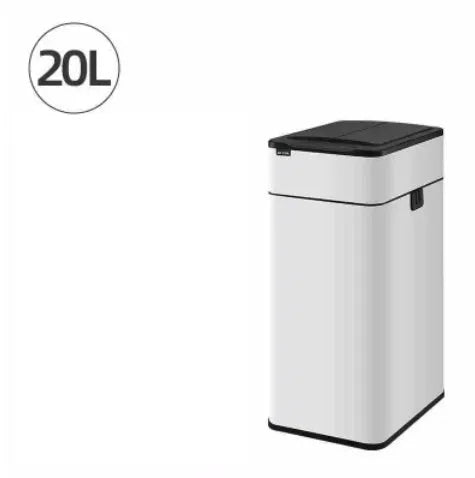 Stainless steel square automatic touchless kitchen bin with large capacity.