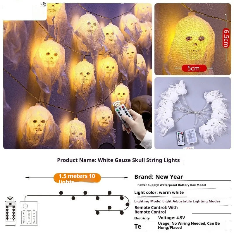 Halloween coloured LED light strand with plastic shell and battery box for indoor wall decoration
