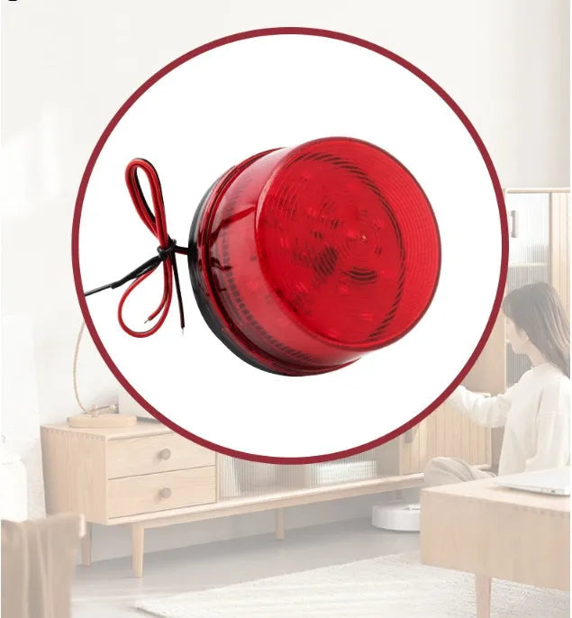 HC-79 24 volt red warning and alarm strobe light with mounting base