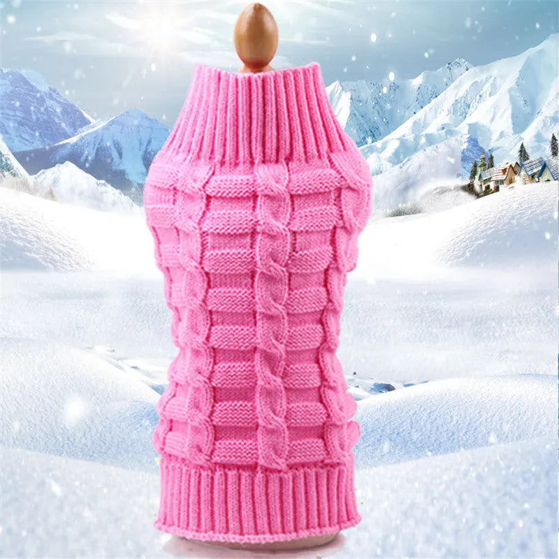 Cashmere twisted rope pet sweater for dogs in wool with size options