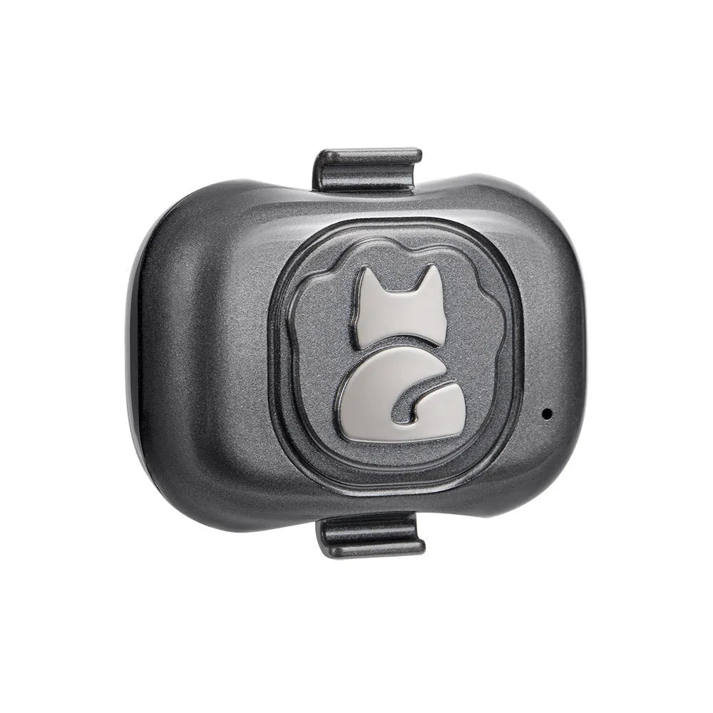Black GF-07 pet GPS locator device with hanging rope for collar attachment