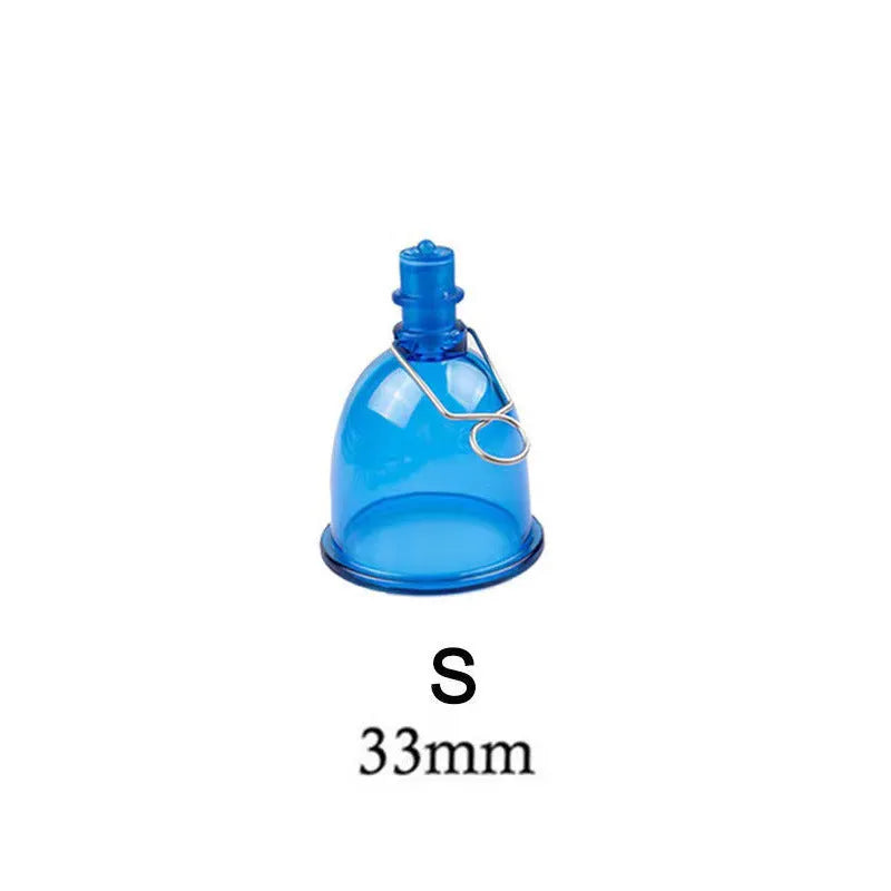 Blue silicone men's adult physical stretch exerciser shown in small, medium, and large size options