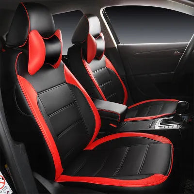 Cow leather car seat cover with binding style construction in beige and black colour options