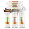 White plastic water purifier replacement filter cartridge for direct drinking water.