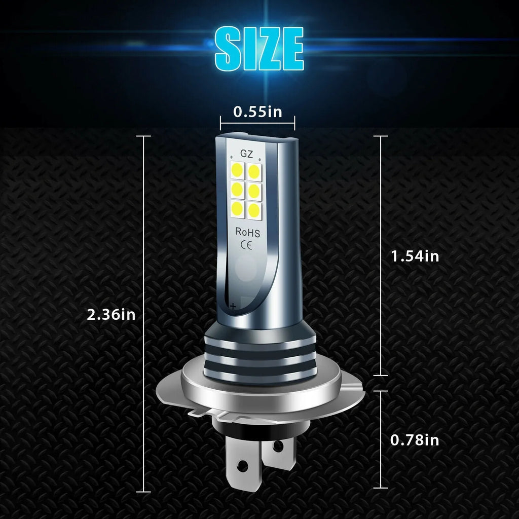 12 SMD LED car fog light bulb with aviation aluminium shell, compatible with H7 9005 H11 formats