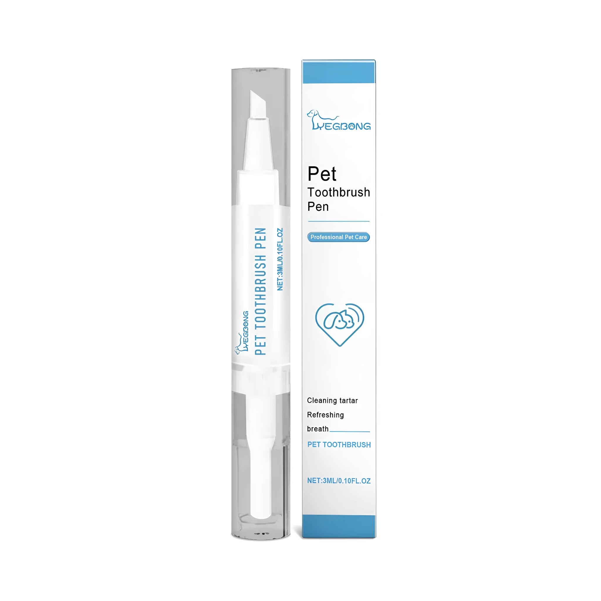 Pet teeth cleaning brush with 3ml capacity and 12.5cm length