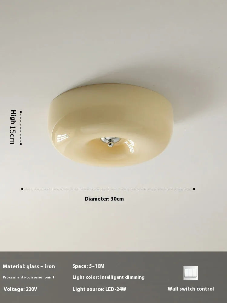American-style bedroom ceiling light with three-colour settings in cream or white finish