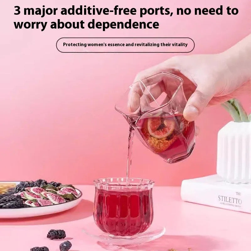 Black Wolfberry Mulberry Fig Tea sachets and cup packaging