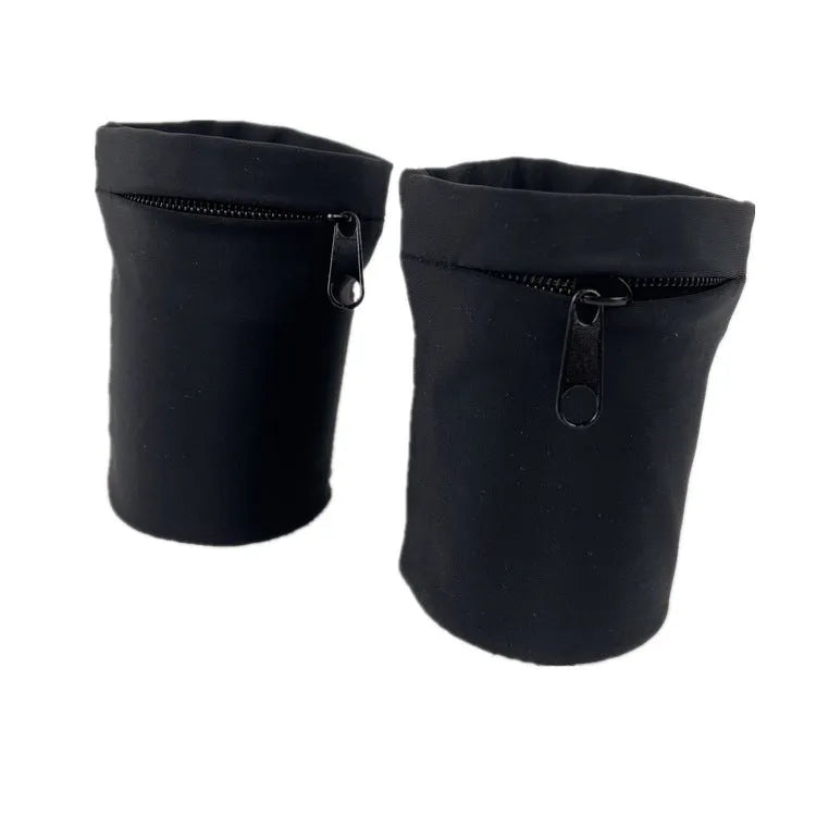 Grey wrist bag armband sleeve for mobile phone, shown with dimensions 10cm by 10.5cm.