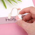 Cute cartoon metal pendant bookmark with cherry cat and sakura bunny designs