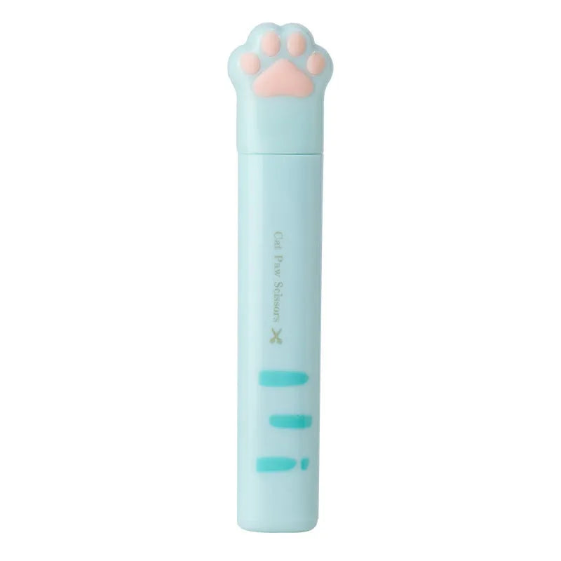 Cat paw mini folding scissors with stainless steel blades in four colour options