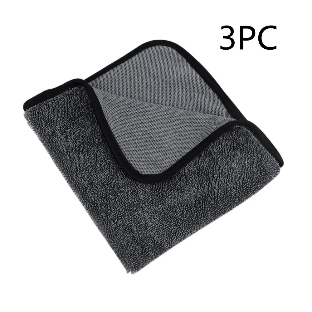 Grey microfibre car wash towel measuring 40x40cm for vehicle cleaning and water absorption