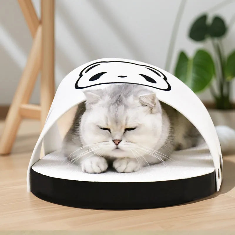White corrugated paper cat scratch board slipper style design