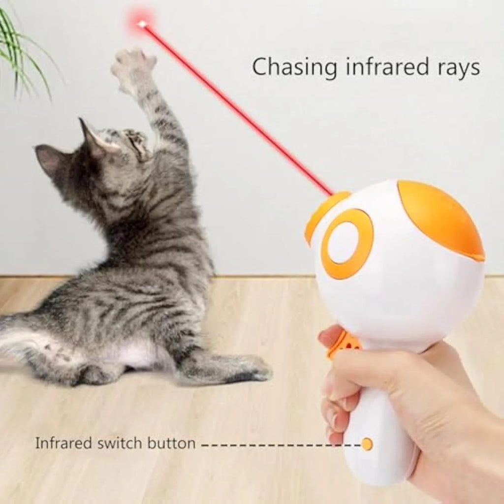 Green, orange and pink dog treat launcher toy for interactive training and slow feeding