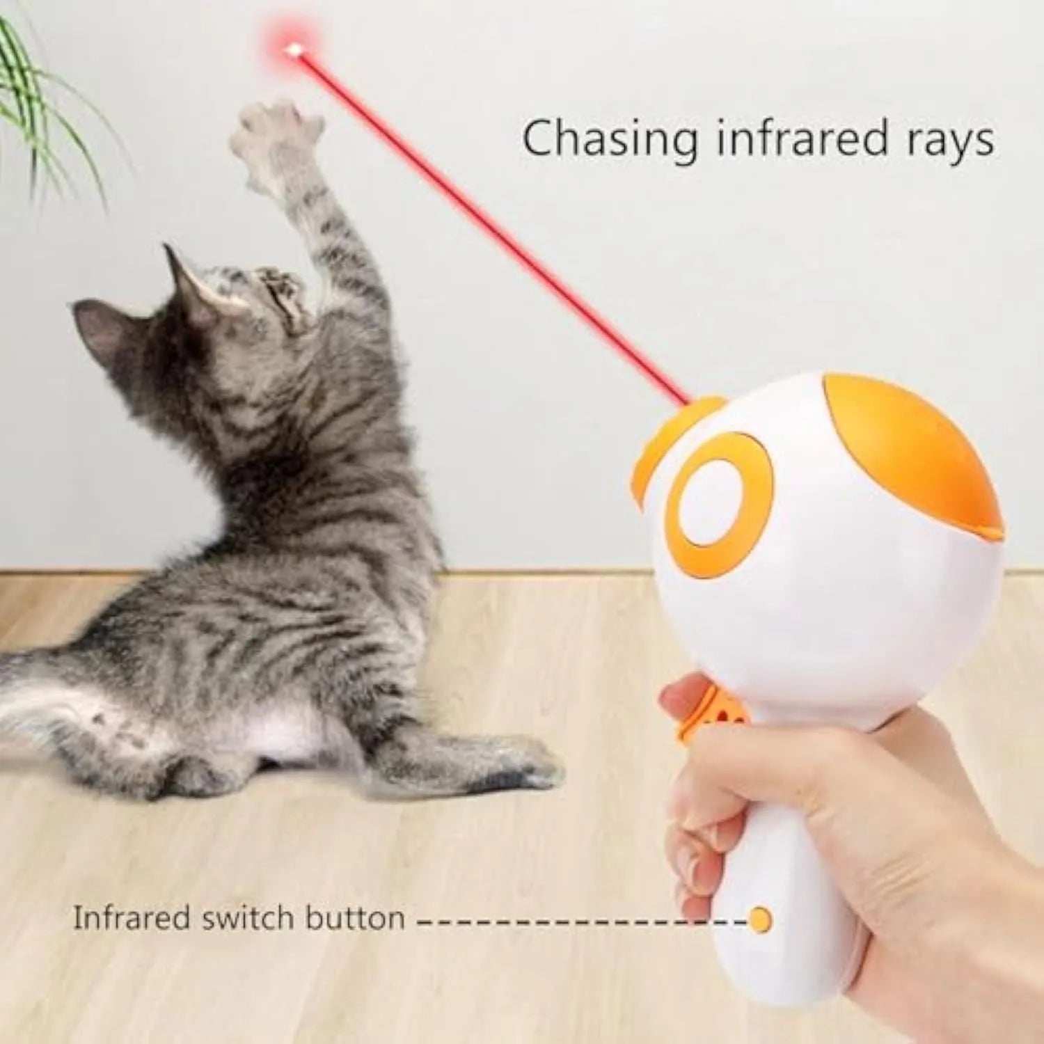 Green, orange and pink dog treat launcher toy for interactive training and slow feeding