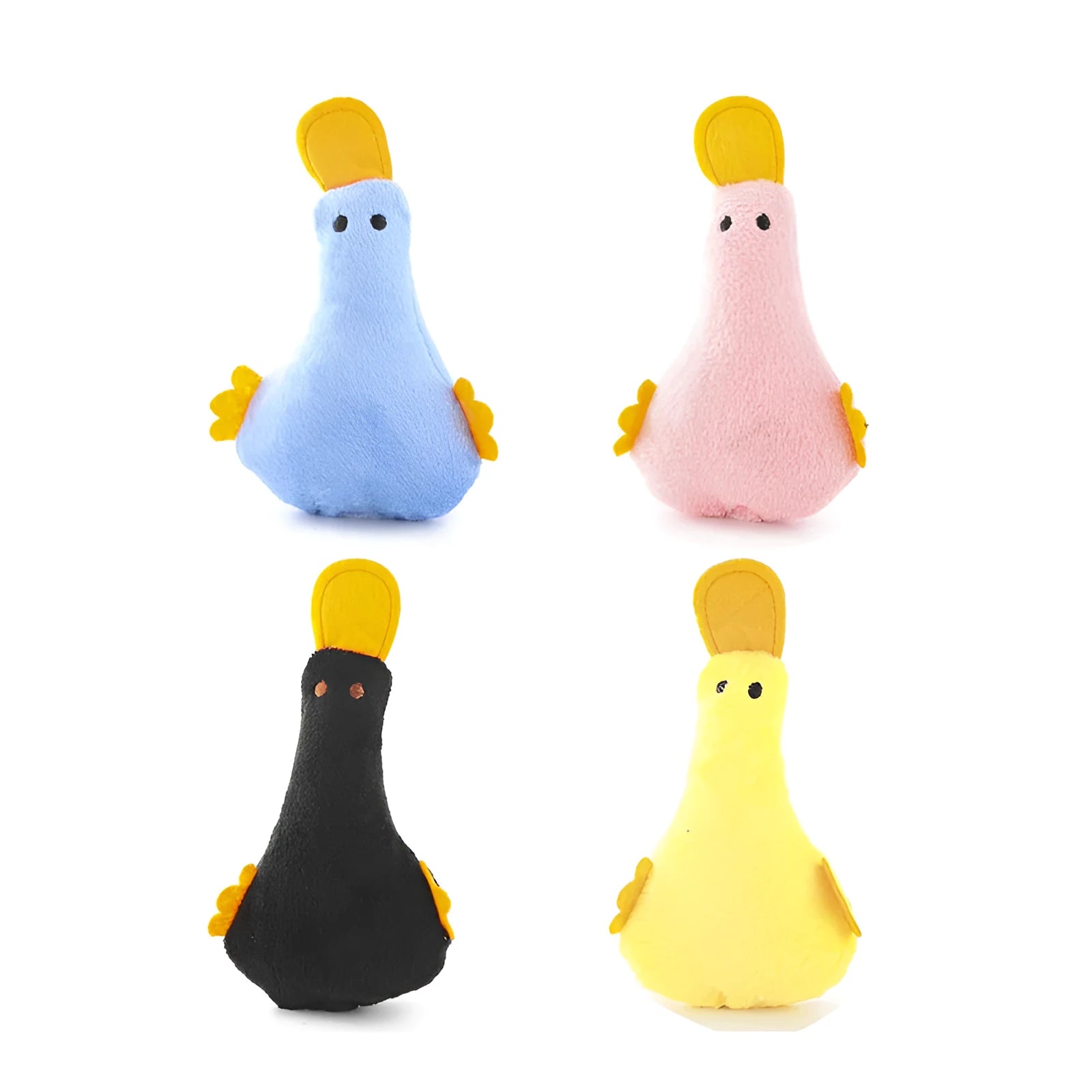 Colourful duck plush pet toy with catnip and squeaker for cats and small dogs