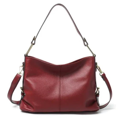 Genuine leather crossbody bag in vertical square silhouette with internal organisation compartments